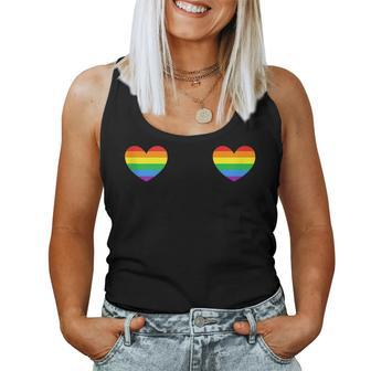 Lgbt Rainbow Heart Boobs Pride Women Tank Top | Mazezy