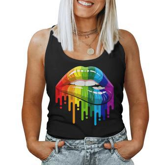 Lgbt Rainbow Lips Pride Gay Homosexual Lesbian Women Tank Top | Mazezy