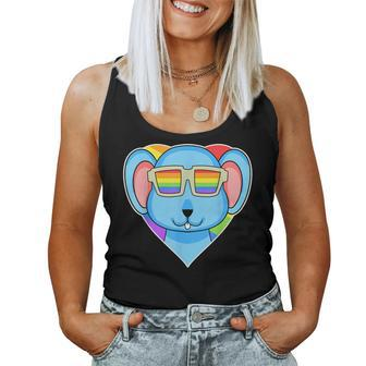 Lgbt Rainbow - Rat - Gay Pride - Lgbt Heart Animal Mouse Women Tank Top | Mazezy