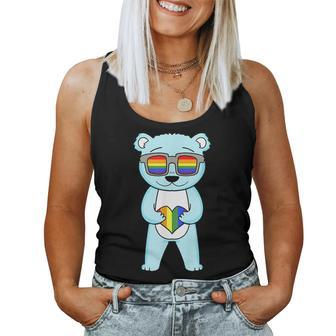 Lgbt Supporter Bear Rainbow Gay Pride Lgbt Heart Women Tank Top | Mazezy