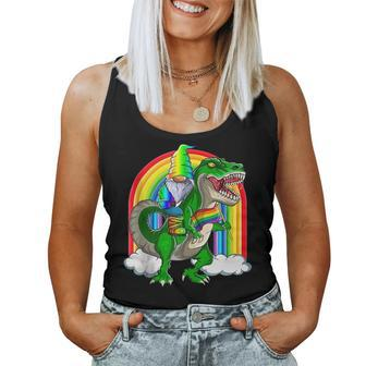Lgbt T Rex Gnome Rainbow Flag Lgbt Gnome Gay Pride Flag Women Tank Top Basic Casual Daily Weekend Graphic - Seseable