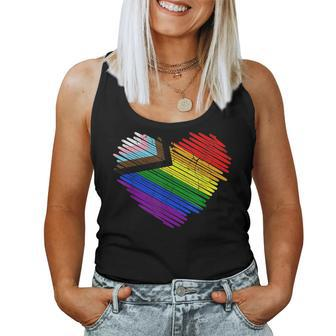 Lgbt The Modern Pride Flag Heart Pride Rainbow Women Tank Top Basic Casual Daily Weekend Graphic - Seseable