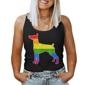 Lgbtq Doberman Pinscher Dog Rainbow Love Gay Lesbian Pride Women Tank Top | Mazezy