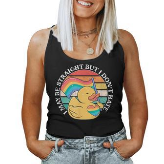 Lgbtq Duck I May Be Straight But I Dont Hate Pride Ally Women Tank Top | Mazezy