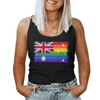 Lgbtq Rainbow Flag Of Australia - Australian Gay Pride Women Tank Top | Mazezy