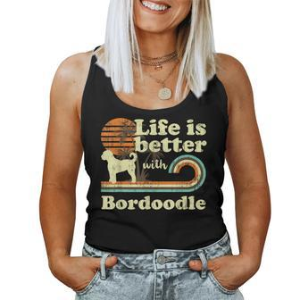 Life Better Bordoodle Vintage Dog Mom Dad Women Tank Top | Mazezy AU