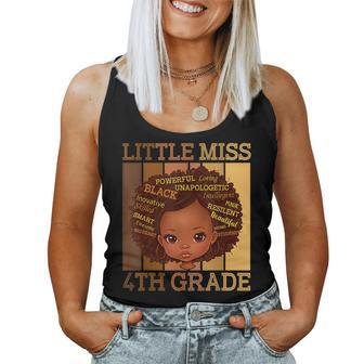 Little Miss 4Th Grade Black Girls Back To School 4Th Grade Women Tank Top - Monsterry DE