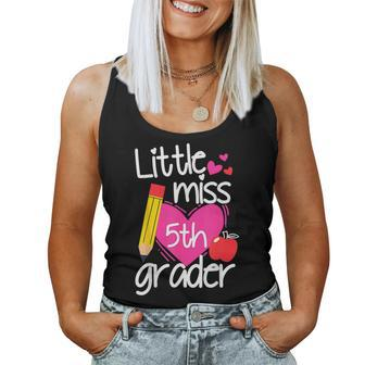 Little Miss 5Th Grade First Day Of Hello Fifth Grade Girls Women Tank Top Weekend Graphic - Monsterry AU