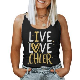 Live Love Cheer Girl Cheerleading Cheerleader Cheer Women Tank Top - Seseable