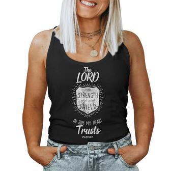 The Lord My Strength Religion Bible Verse Christian Women Tank Top | Mazezy