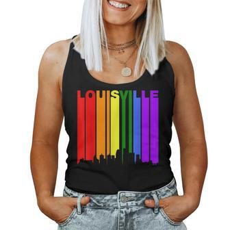 Louisville Kentucky Lgbtq Gay Pride Rainbow Skyline Women Tank Top | Mazezy
