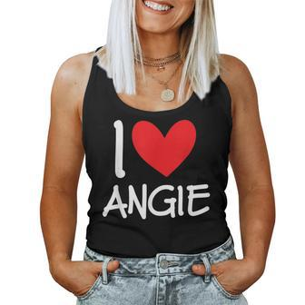 I Love Angie Name Personalized Girl Woman Bff Friend Heart Women Tank Top | Mazezy