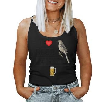 I Love Beer And Northern Mockingbird Arkansas State Bird Women Tank Top | Mazezy