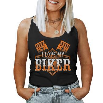 I Love My Biker Motorcycle Wife Husband Partner Women Tank Top | Mazezy