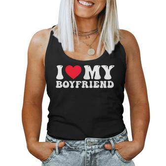 I Love My Boyfriend - I Heart My Boyfriend Groovy Couples Women Tank Top | Mazezy