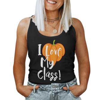 I Love My Class Fall Or Halloween Teacher Halloween For Teacher Women Tank Top | Mazezy