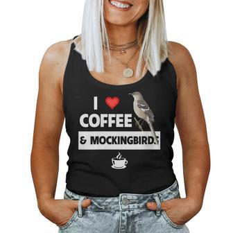 I Love Coffee And Northern Mockingbird Arkansas State Bird Women Tank Top | Mazezy