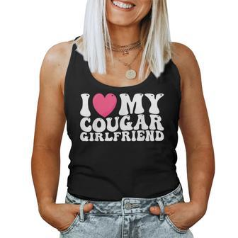 I Love My Cougar Girlfriend Heart Groovy Couples Women Tank Top | Mazezy