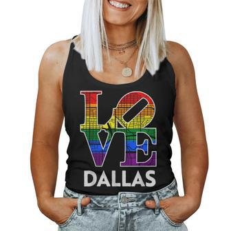 Love Dallas Lgbt Rainbow Flag Gay Pride Women Tank Top | Mazezy