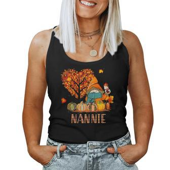 Love Fall Gnomes Nannie Halloween Pumpki Grandma Women Tank Top | Mazezy