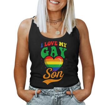 I Love My Gay Son Gay Pride Flag Proud Mom Dad Queer Love Women Tank Top | Mazezy