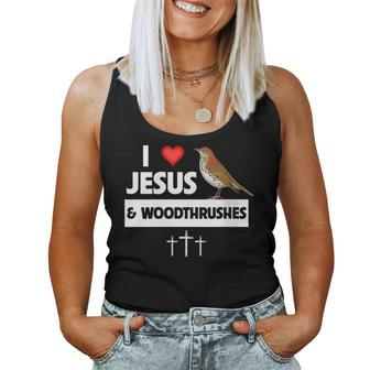 I Love Jesus And Wood Thrushes Washington DC State Bird Women Tank Top | Mazezy