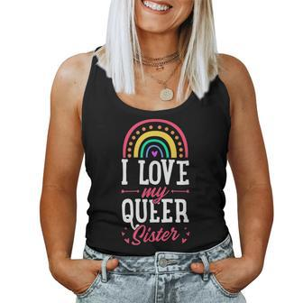 I Love My Queer Sister Gay Pride Bohemian Rainbow Sibling Women Tank Top | Mazezy
