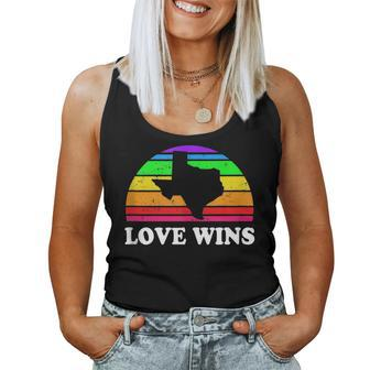 Love Wins Gay Pride Texas Rainbow Houston Austin Dallas Women Tank Top | Mazezy