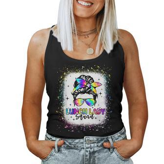 Lunch Lady Squad Messy Bun Girl First Day Back To School Women Tank Top Weekend Graphic - Monsterry DE