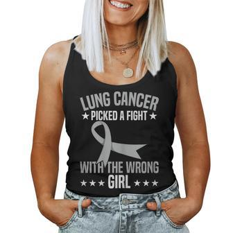Lung Cancer Picked A Fight With The Wrong Girl Women Tank Top | Mazezy
