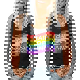 Maid Of Honor Gay Pride Rainbow Flag Wedding Party Women Tank Top | Mazezy