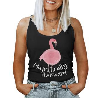 Majestically Awkward Watercolor Flamingo Women Tank Top | Mazezy