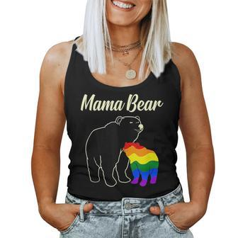 Mama Bear Rainbow Gay Lgbtq Pride Month Supporter Graphic Women Tank Top | Mazezy