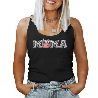 Mama Cow Print Cowboy Animal Pattern Farmer Cow Mother Mama Women Tank Top Basic Casual Daily Weekend Graphic - Seseable