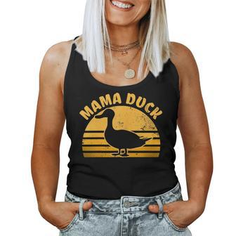 Mama Duck Vintage Retro Sunset Women Tank Top | Mazezy