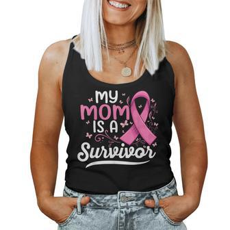 My Mama Is A Survivor Support Mom Breast Cancer Awareness Women Tank Top - Thegiftio UK