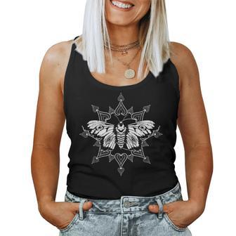 Mandala Insect Pagan Blackcraft Wiccan Scary Moth Occult Women Tank Top | Mazezy
