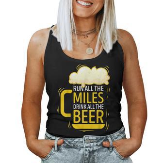 Marathon Pride Run All The Mile Drink All The Beer Women Tank Top | Mazezy