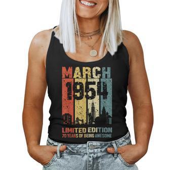 March 1954 Limited Edition 70 Years Of Being Awesome Women Tank Top | Mazezy
