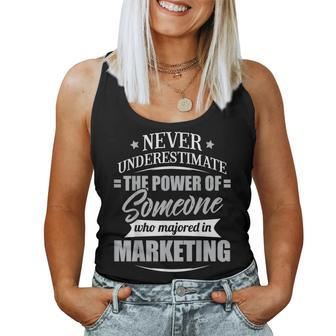 Marketing For & Never Underestimate Women Tank Top - Seseable