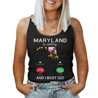 Maryland Is Calling Womens Men Phone Screen T Women Tank Top | Mazezy