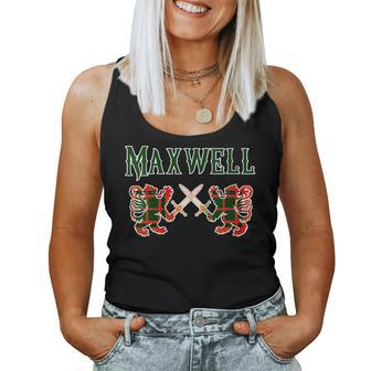 Maxwell Scottish Clan Lion Family Name Tartan Kilt Women Tank Top | Mazezy