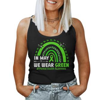 In May We Wear Green Mental Health Awareness Month Rainbow Women Tank Top | Mazezy