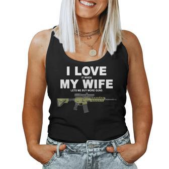 Mens Funny I Love It When My Wife Lets Me Buy More Guns -Mantuary Women Tank Top Basic Casual Daily Weekend Graphic - Thegiftio UK