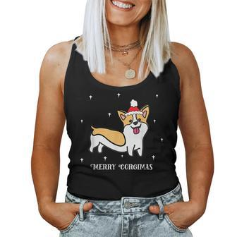 Merry Corgimas Christmas Santa Hat Corgi Dog Corgi Women Tank Top | Mazezy