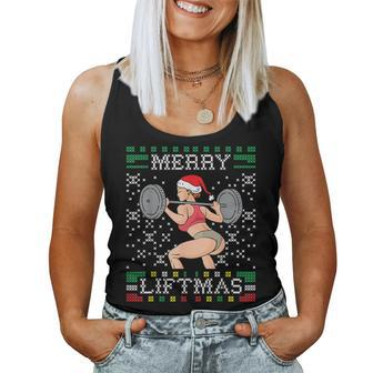 Merry Liftmas Ugly Christmas Sweater Miss Santa Gym Booty Women Tank Top - Monsterry