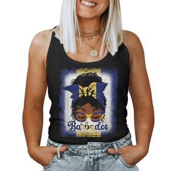 Messy Bun Barbados Flag Woman Girl Women Tank Top Weekend Graphic - Monsterry