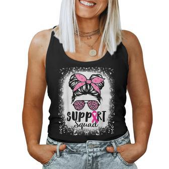 Messy Bun Glasses Pink Support Squad Breast Cancer Awareness Women Tank Top