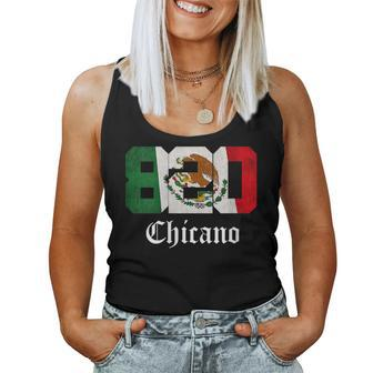 Mexican Flag Chicano Apparel California 820 Area Code Women Tank Top | Mazezy