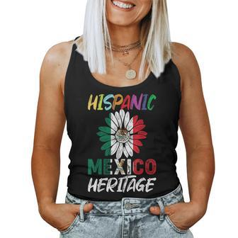 Mexico Flag Sunflower Hispanic Heritage Month Mexican Pride Women Tank Top